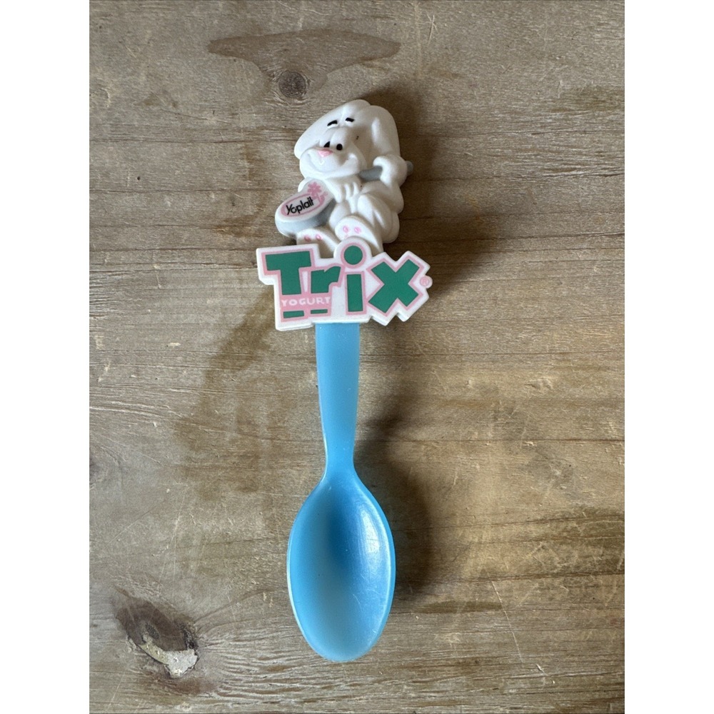 Vintage Retired General Mills Trix Yoplait Yogurt Blue Spoon